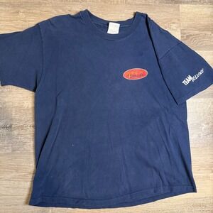 Vintage 90s McDonalds Arch Deluxe T Shirt Hanes Beefy-T Navy XL Made in USA